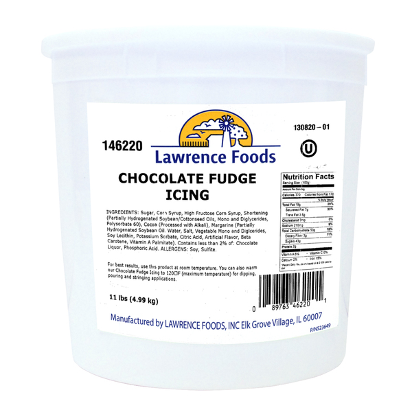 Lawrence Foods Lawrence Foods Chocolate Fudge Icing 11lbs Tub, PK2 146220
